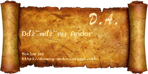 Dömény Andor névjegykártya