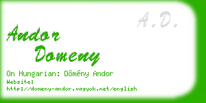 andor domeny business card